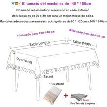 XL Mantel para Mesa Rectangular - Mantel Navideño Rectangular, 140 * 180 Manteles de Mesa Bordado Cosido, Manteles a Prueba de Polvo para Hogar, Restaurante, Hotel (Gris, 4-6 Asiento) - Café 180*140cm - Ver 5