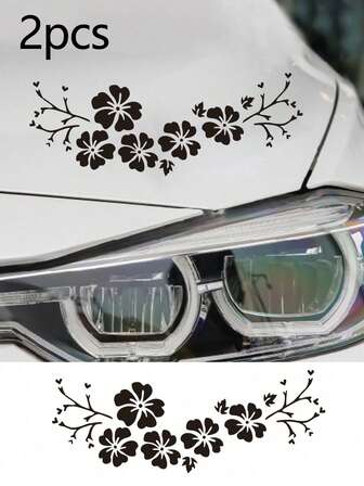2 st blommönster bilskrapklistermärken, personliga bilkarossdekaler, stötfångarskyddsklistermärken
