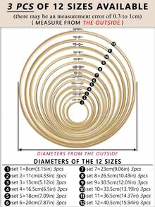 3pcs Beige Bamboo Material DIY Hand Embroidery Hoops, Embroidery Stretcher, Embroidery Frame, Dreamcatcher Wind Chime Hanging Ring Accessories, Can Be Used As Home Decor, Wind Chime Decor, Outdoor Lawn Wedding Hanging Decor, Wall Hanging Decor, Halloween & Christmas Decor, Phone, Key Chain, Bag, Clothing Hanging Decor, Desk, Bedside Decor, Car Interior Hanging Decor, Etc.