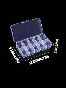 1pc Multi-Purpose Transparent Plastic Storage Box, Mini Clear Bead Storage Box With Hinged Lid, Rectangular Transparent Craft Supply Box For Organizing Earrings, Rings, Jewelry And Nail Art Accessories, Suitable For Women, Essential For Travel And Vacation, Autumn Decor, Halloween Theme