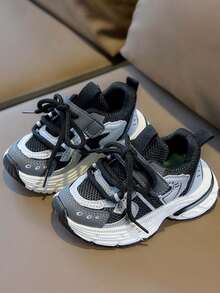 1双儿童休闲运动鞋，春秋新款女童软底鞋，幼儿时尚防滑魔术贴休闲鞋，男女童日常休闲户外运动鞋 - 黑色 - 查看 2