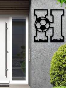 1 pieza Decoración de pared para exteriores, Logotipo inicial, Letra entrelazada de fútbol de metal, Decoración de arte de pared, Decoración de pared de metal clásica de fútbol, Material resistente, Calidad superior, Diseñado con un tema de fútbol, Adecuado para el hogar, la oficina, el dormitorio, la sala de estar, el jardín y otras escenas, Un regalo ideal para los fanáticos del deporte, Una decoración de logotipo de metal personalizada artística y moderna, Una excelente opción para regalos de inauguración de la casa, cumpleaños y días festivos, decoración de habitaciones, decoración de dormitorios, hogar - Multicolor - Ver 4