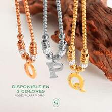 Pulseras de Acero Inoxidable Ajustables y Resistentes con Dije Inicial A - Z, Joyería Personalizada para Mujer, Ideal para Cumpleaños - Dorado - Ver 5