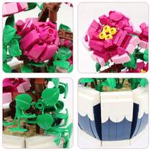 Exquisite Peony Brick Building Block Set, Floral Home Decor Bricks, Suitable For Valentine's Day, Mother's Day, Adult Gifts, Home Decoration - Multicolor - View 7