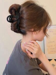 1/3 件套超大 4.72 英寸白色/黑色/棕色波浪塑料发夹，多功能、优雅、简约设计，适合日常、休闲、派对、通勤、海滩、浴室、化妆、发型设计、配饰发饰优雅爪夹、学校用品、学院秋季配饰秋冬蝴蝶结适合度假装女士 - 彩色 - 查看 9