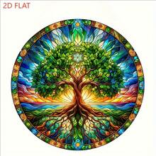 1 Piece 2D Flat Acrylic Retro Tree Of Life Acrylic Sun Catcher Pendant, No Stains, No Feathers, No Electricity, Suitable For Home, Garden, Porch Decoration And Thoughtful Gifts For Family And Friends, Can Be Used During 11 Festivals - 丙烯酸纖維 - 查看 2