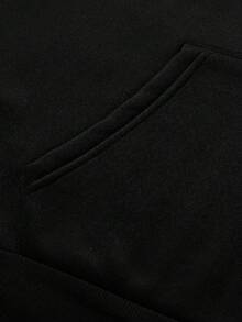 1 Piece Men's Casual Fashion Japanese Style Car Mountain Printed Hoodie, Long Sleeve Pullover, Regular Men's Hoodie - màu đen - Xem 3