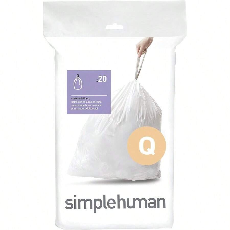 WSXC Code Q Custom Fit Drawstring Trash Bags In Dispenser Packs 20 Count 50-65 Liter/ 13.2-17.2 Gallon White - trắng - Xem 1