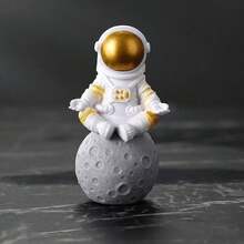 Adornos de Astronauta para Escritorio 4PCS, Figura Decorativa Astronautas Resina, Escultura Astronauta Exquisito, Cifras Espaciales, Estatua Dcoración para Hogar, Cuarto, Oficina y Escritorio-Azul - Dorado - Ver 5