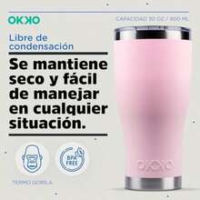 OKKO Termo Gorila , 900 ml, 30 oz(Rosa) - Multicolor - Ver 4