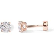 PAVOI Pendientes de Plata de Ley 925 Sólida Chapada en Oro de 14K con Circonita Cúbica y Parte Trasera Plana para Mujeres |   Pendiente de cartílago |   Joyería de perforación Helix |   Pequeños Pendientes de Botón para Mujeres - Oro rosa - Ver 7