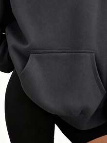 Suéter de moda con capucha al aire libre para mujeres Sudadera con capucha negra con estampado de mono con corona dorada para mujer estilo casual y urbano Combinar  de citas fuera de casa, regalos de vacaciones - Gris Oscuro - Ver 3