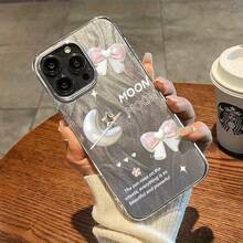 Estuche Protector Ultrafino Anticaídas con Diseño de Plumas y Estrella Lunar, Funda Suave Anti-Golpes para iPhone 16/15/14/12/11/Plus/Pro Max Series, Regalo Perfecto para Parejas o Amigos, Tacto Cómodo, Alta Calidad - Ideal para Fiestas o Regalos - [plateado]-715 - Ver 3