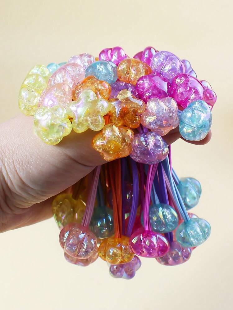 14 piezas de coleteros decorados con estrellas de colores para niñas - Multicolor - Añade 2