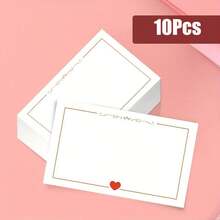 10/20/30/100pcs Simple Heart Shaped Blank Cards, Suitable For Valentine's Day, New Year, Wedding, Birthday, Anniversary, Holidays, Gift Tags, Message Cards, Wallet Cards, Business Cards, White Greeting Cards, Teacher's Day Gifts - Multicolor - View 9