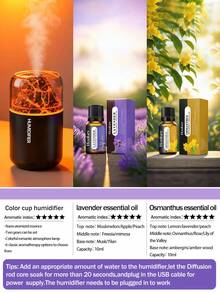 1个180毫升彩色火山加湿器，USB供电，2种工作模式，7色LED灯，静音喷雾，火山效果香薰灯和精油扩散器，适用于室内装饰、办公室、客厅、书桌、汽车，是送给女性的绝佳礼物。 - 黑與白 - 查看 16