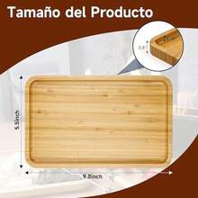 Tucorresi Bandeja Decorativa para Mesa: 4 Pcs Bandeja de Servir - Bandejas Reutilizables para Comida, Servir Botanas o como Decoración, para Cocina, Bar, Restaurante (9.8''X5.5''X0.8'') - / - Ver 2