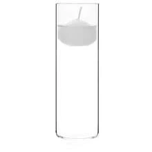 A Transparent Glass Candle Holder, Paired With Floating Candles On Water, White Floating Candles, And Cylindrical Glass Vases, Suitable For Valentine's Day Table Decoration, Artistic Flower Arrangement, Wedding Table Centerpiece, Interior Decoration, Valentine's Day Romantic Candlelight Dinner, Family Gatherings, Birthdays, Restaurants, Birthday Parties