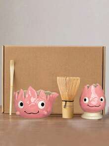 1件/2件/3件/4件套可爱火焰造型陶瓷抹茶套装,包含抹茶碗、抹茶筅、抹茶杯、搅拌器、茶勺和茶碗,可用于抹茶冲泡、甜点和糕点制作,是制作茶饮的理想工具套装。日式礼盒包装,宋代风格,抹茶筅工具套装,是送给抹茶爱好者的绝佳礼物。 - 彩色 - 查看 3