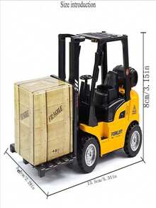 1pc Aluminum Alloy Forklift Toy Model, With Realistic Wooden Box Packaging And Gift Box - The Perfect Gift For Kids