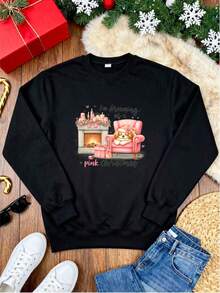 Women Plus Size Sports Sweatshirts - 黑色 - 查看 3