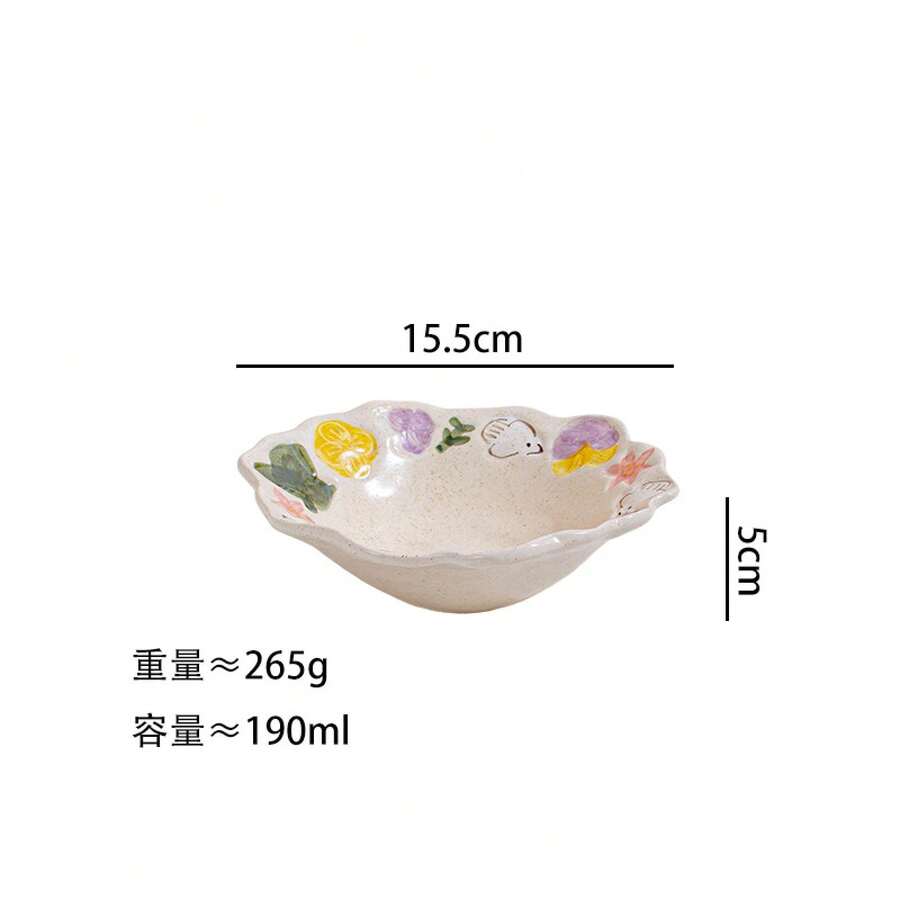 レトロなライスボウル、手描きのボウル、朝食プレート、深皿、デザートプレート、浅いスーププレート、サラダプレート、釉下色 - 6インチヨーグルトボウル(48個/箱,23元/ボウル) - チェックする 1