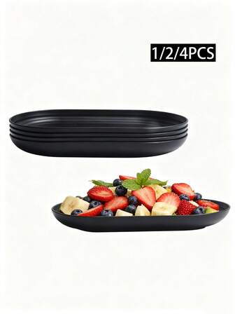 1/2/4个塑料盘，易于清洗，适用于水果沙拉、牛排等。