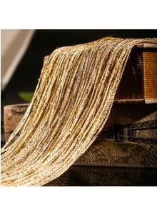 Korean Style Silver Wire Curtain, Wedding Ceremony Decoration, Tassel Partition Curtain For Home, Living Room, Entryway