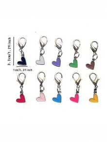 6pcs,Heart-Shaped Alloy Pendant Keychains, Durable Zinc Alloy - Warm Gifts For Teachers, Mothers, And Best Friends - Perfect Choices For Birthdays, Christmas, Thanksgiving, Teachers' Day, Weddings, And Graduation - Multicolor - View 2