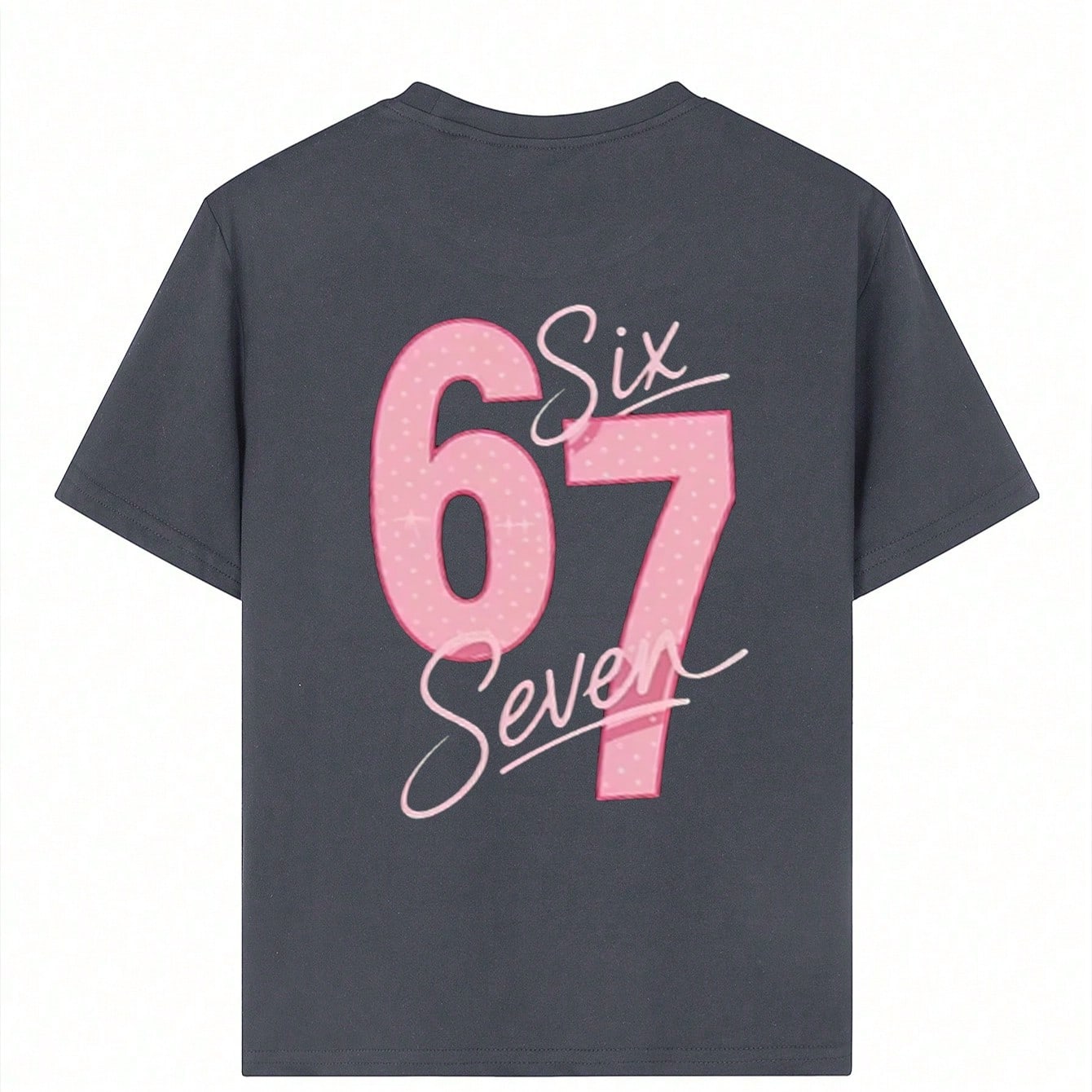 Camiseta con estampado de dibujos animados de elementos estrella seis siete 67 para niñas preadolescentes, adecuada para deportes al aire libre, uso