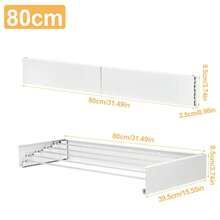 Wall Mounted 80/100cm Airer Towel Drying Rack Extendable Fold Clothes Dryer - one-size - View 4