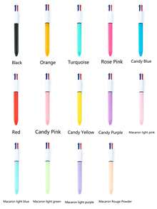 1/20/50pcs Multi-Color Customized Office & School Supplies Ballpoint Pen, 4-In-1 Plastic Ballpoint Pen For Journaling, Highlighting, Marking, Convenient To Carry, Ideal Gift For Family, Colleagues, Friends, Mom, Dad, Pen Pals, Christmas, Thanksgiving,Diy - Multicolor - View 4