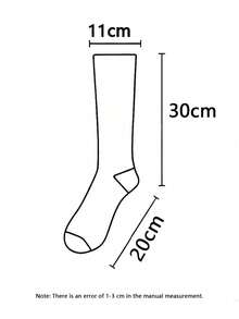 1 Pair Of Winter Sports Socks. Warm And Thick Long Socks Suitable For Both Men And Women. Perfect For Skiing, Skating And Mountain Climbing (White/Black/Purple)