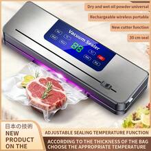 Tragbarer USB aufladbarer Vakuumversiegler mit 10 Stücke Vakuumbeuteln, Lebensmittel-Vakuumkonservierer für Snacks, temperatureinstellbar, Schiebeschneider, multifunktionales Design für Restaurant, Küche, Outdoor-Camping, um Lebensmittel frisch zu halten