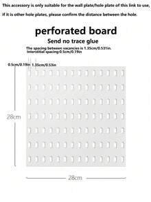 Perforated Board Wall Organizer Storage DIY Accessories Combination Shelving Unit, No Drilling Required, Suitable For Bedroom, Bathroom, Study, Living Room, Entryway, Christmas Gift - Multicolor - View 11