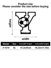1 pieza Decoración de pared para exteriores, Logotipo inicial, Letra entrelazada de fútbol de metal, Decoración de arte de pared, Decoración de pared de metal clásica de fútbol, Material resistente, Calidad superior, Diseñado con un tema de fútbol, Adecuado para el hogar, la oficina, el dormitorio, la sala de estar, el jardín y otras escenas, Un regalo ideal para los fanáticos del deporte, Una decoración de logotipo de metal personalizada artística y moderna, Una excelente opción para regalos de inauguración de la casa, cumpleaños y días festivos, decoración de habitaciones, decoración de dormitorios, hogar - Multicolor - Ver 52