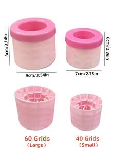 Forma de silicone para cubos de sorvete com tampa (1 unidade), formato cilíndrico para fazer 60 cubos, fácil de desenformar com sistema de aperto, forma empilhável para mini cubos de sorvete.