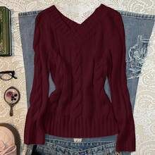 سترات شتوية للنساء، كنزة صوفية بلوفر طويلة الأكمام للكتف مكشوفة للنساء في فصلي الخريف والشتاء، ملابس نسائية من طراز Y2K جوتيك، ملابس نسائية جذابة، ملابس علوية كتف مكشوفة، بلوفر قطني ناعم متعدد الاستخدامات باللون الوردي، ملابس لحفلات الموسيقى الريفية، ملابس لمهرجانات الموسيقى النسائية، بلوفر كتف مكشوفة، كنزة صوفية عيد الميلاد للنساء