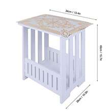 ASAsixxsix Mesa Auxiliar Mesita de Noche Mesita de Noche Mesa de cafe Escritorio con Cesta de Almacenamiento Mesa Auxiliar de cafe para Sala de Estar sofa Dormiorio Balcon Oficina - Blanco - Ver 3