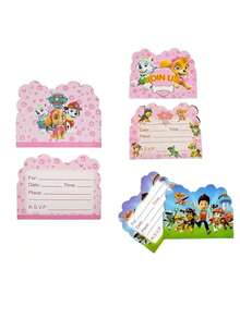 10pcs Paw Patrol Themed Gift Invitation Cards, Creative Children's Gift Cards, Cartoon Anime Birthday Party Decorative Invitation Cards, Best Holiday Gifts For Friends, Party Decorations, Perfect Party Decorations, Home Decor Accessories, Valentine's Day Invitation Cards (Random Style) - Multicolor - View 3
