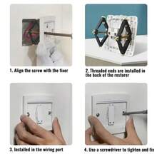 10个装开关盒维修工 86mm 黑色盒子维修螺丝塞开关旧插座盒更换固定墙维修盒支撑杆