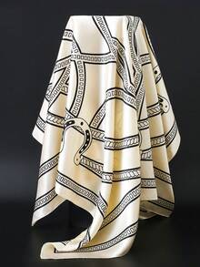 1pc 35.4inch New Luxury Scarf Shawl 90*90 All Season Square Scarf For Women, Fashion Printed Neck Wrap Headscarf - Multicolor - View 7