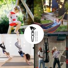 Ganchos de Techo, Hebilla Superior para Fijación de Hamaca, Kit de Suspensión de Hamaca Resistente con Tornillos, Gancho de Techo para Trabajo Pesado, Apto para Saco de Arena, Columpio, Yoga Aéreo(default) - Multicolor - Ver 6