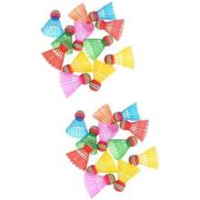 Yardwe 12 Piezas lanzadera de bádminton de Aire bádminton de plástico pajarito Badminton Interior y Exterior Cabeza Pelota de Juguete Pelota de Volante niño(colores surtidos x 2 piezas 8.5X6.5CMx2pcs) - Multicolor - Ver 2