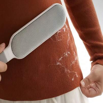 1 chổi quét bụi tái sử dụng, hai mặt loại bỏ lông thú cưng, chổi tĩnh điện cầm tay, thích hợp cho lông mèo, quần áo, ghế sofa, đồ nội thất.