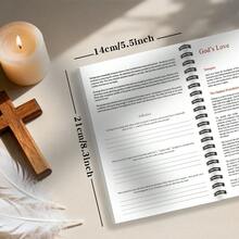 52周非裔美国女性圣经学习日志，花卉插图，52周非裔美国女性圣经学习指南，螺旋装订，非裔美国女性冥想/小组/圣诞节及文化节日礼物，灵性成长笔记本 - 5.5x8.3英寸 - 查看 2