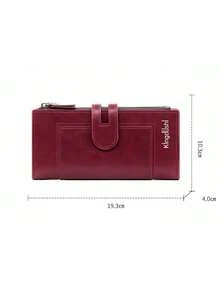 YUQING.FC Cartera Plegable Con Doble Cremallera, Ranuras Para Tarjetas Y Monedero #C113-2 - Negro - Ver 10