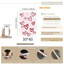 1幅装裱帆布墙画，粉色丘比特艺术，时尚心形，粉色嘴唇印花浪漫墙饰，粉色女孩装饰，情人节装饰，爱情装饰，结婚礼物，情人节海报，周年纪念装饰，现代家居装饰，房间装饰，宿舍装饰，卧室装饰，客厅装饰，浴室装饰，情人节海报，礼物，节日装饰 - 彩色 - 查看 14