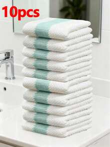 10pcs/5pcs Random Color Soft Towels, Quick Drying Face Towels, Reusable Square Makeup Remover Towels (9.8in*9.8in), Soft & Skin-Friendly Face Cloths, Portable Cleaning Tool, Multipurpose For Travel - Multicolor - View 11