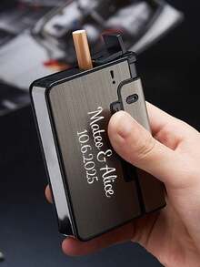 1个个性化激光雕刻香烟盒，送给吸烟者的礼物，定制香烟盒，金属香烟盒，送给他的礼物，父亲节礼物 - 彩色 - 查看 6